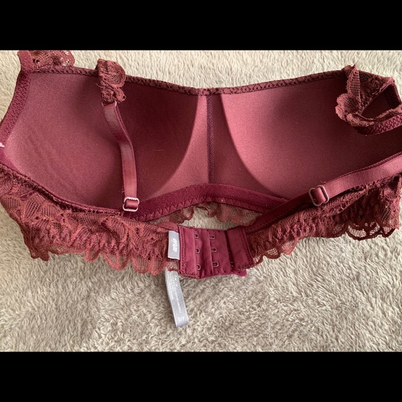 Lace Padded Bralette / Bra, Burgundy Aerie 🍷 - Picture 2 of 4